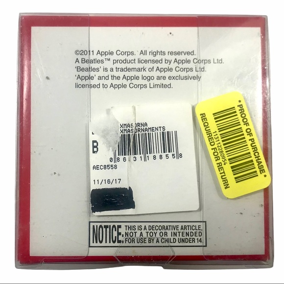 THE BEATLES Hand Crafted Glass Christmas Tree Ornament Faces 2011 - Picture 4 of 4